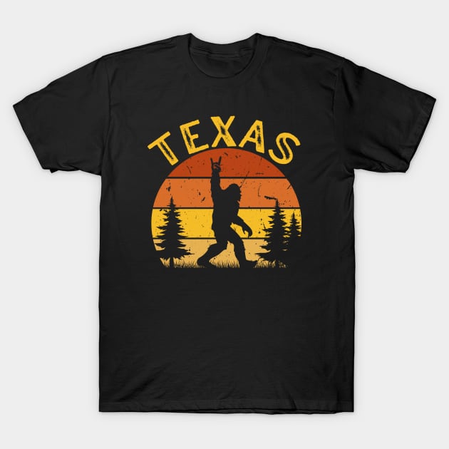 Texas Bigfoot T-Shirt by Delta V Art